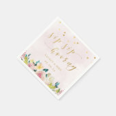 赤面ピンクフローラ園区ホレーブライダルシャワー スタンダードカクテルナプキン (角)