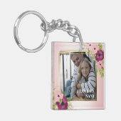 赤面ピンクフローラ大好き私のナナ写真 キーホルダー (正面左)