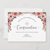 赤面ピンクフローラ女子の確認ありがとう サンキューカード (正面)