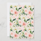 赤面ピンクフローラ小さなカボチャのベビーシャワー 招待状 (裏面)