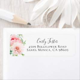 赤面ピンクフローラ差出人住所 ラベル