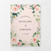 赤面ピンクフローラ幾何学植物学結婚の三角形 –  三つ折りプログラム (カバー)