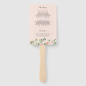 赤面ピンクフローラ幾何学模様結婚式 プログラム ハンドファン (裏面)