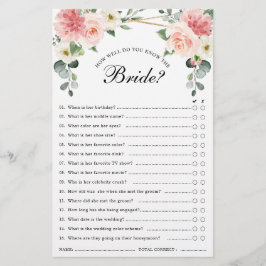 赤面ピンクフローラ幾何学的ブライダルシャワーゲーム