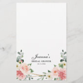 赤面ピンクフローラ幾何学的ブライダルシャワーゲーム (裏面)