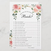 赤面ピンクフローラ幾何学的ブライダルシャワーゲーム (正面/裏面)