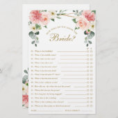赤面ピンクフローラ幾何学的ブライダルシャワーゲーム (正面/裏面)
