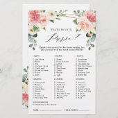 赤面ピンクフローラ幾何学的ブライダルシャワーゲーム (正面/裏面)