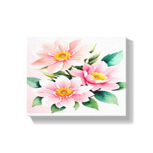 赤面ピンクフローラ引き伸ばしキャンバス印刷