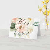 赤面ピンクフローラ彼の結婚誓いの形見 カード (黄色い花)