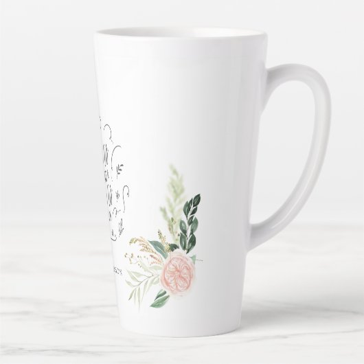 赤面ピンクフローラ感謝していの先生ギフト カフェラテマグ (右)