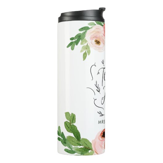 赤面ピンクフローラ感謝していの先生ギフト タンブラー (回転左)