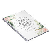 赤面ピンクフローラ感謝していユー先生ギフトアナウンス ノートブック (右側)