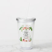 赤面ピンクフローラ感謝していユー先生ギフト アクリルタンブラー (裏面)
