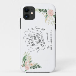 赤面ピンクフローラ感謝していユー先生ギフト iPhone 11 ケース