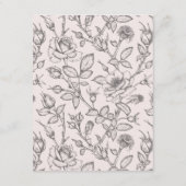 赤面ピンクフローラ披露宴と結婚のウェブサイト エンクロージャーカード (裏面)