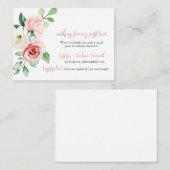 赤面ピンクフローラ披露宴カード ノートカード (正面/裏面)