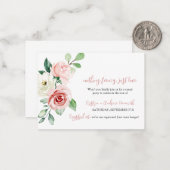 赤面ピンクフローラ披露宴カード ノートカード (正面/裏面インサイチュ)