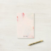 赤面ピンクフローラ抽象芸術アーパーソナライズされたト名 ポストイット (デスク上)