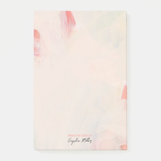 赤面ピンクフローラ抽象芸術アーパーソナライズされたト名 ポストイット (正面)