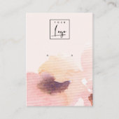 赤面ピンクフローラ抽象芸術イヤリングロゴ表示 名刺 (正面)