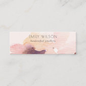 赤面ピンクフローラ抽象芸術スタッドイヤリングディスプレイ スキニー名刺 (正面)