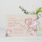 赤面ピンクフローラ招待状 招待状 (スタンド正面)