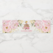 赤面ピンクフローラ旅行スーツケースブライダルシャワー ペットボトルラベル (シングルラベル)