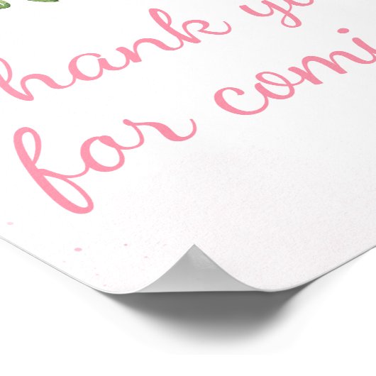 赤面ピンクフローラ春ありがとう来。 ポスター (角)