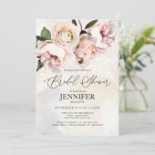 赤面ピンクフローラ春ブライダルシャワー 招待状 (スタンド正面)