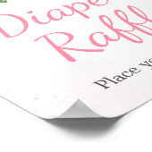 赤面ピンクフローラ春ベビーシャワーおむつラッフル ポスター (角)