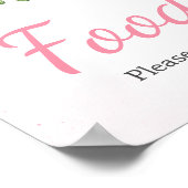 赤面ピンクフローラ春ベビーシャワー食品 ポスター (角)