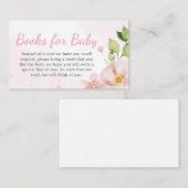 赤面ピンクフローラ春書籍ベビー エンクロージャーカード (正面/裏面)