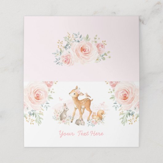 赤面ピンクフローラ森林動物シャワー プレイスカード (外部開封)