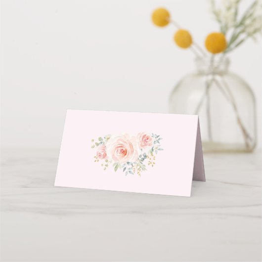 赤面ピンクフローラ森林動物シャワー プレイスカード (裏面)