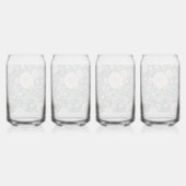 赤面ピンクフローラ植物模様：ナチュラル ガラス缶 (裏面)