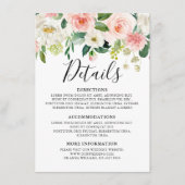 赤面ピンクフローラ植物結婚詳細 エンクロージャーカード (正面)