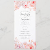 赤面ピンクフローラ水カラー結婚式 プログラム (正面)