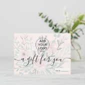 赤面ピンクフローラ水彩色ロゴギフト券 (スタンド正面)