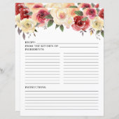 赤面ピンクフローラ水色シャワーレシピページ (正面/裏面)