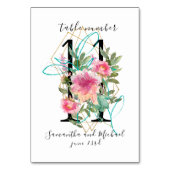 赤面ピンクフローラ牡丹金ゴールドテーブル番号11記号 テーブルナンバー (裏面)