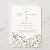 赤面ピンクフローラ第1聖体 招待状 (正面)