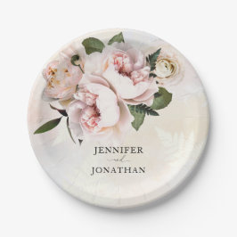 赤面ピンクフローラ紙プレート ペーパープレート