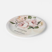 赤面ピンクフローラ紙プレート ペーパープレート (アングル)