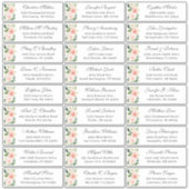 赤面ピンクフローラ結婚のゲストアドレス シール (正面)