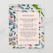 赤面ピンクフローラ結婚のゲスト情報 エンクロージャーカード (正面/裏面)