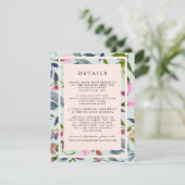 赤面ピンクフローラ結婚のゲスト情報 エンクロージャーカード (スタンド正面)