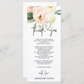 赤面ピンクフローラ結婚の感謝のテーブル設定 メニュー (正面/裏面)