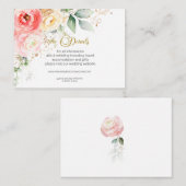 赤面ピンクフローラ結婚の詳細エンクロージャカード ノートカード (正面/裏面)