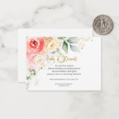 赤面ピンクフローラ結婚の詳細エンクロージャカード ノートカード (正面/裏面インサイチュ)